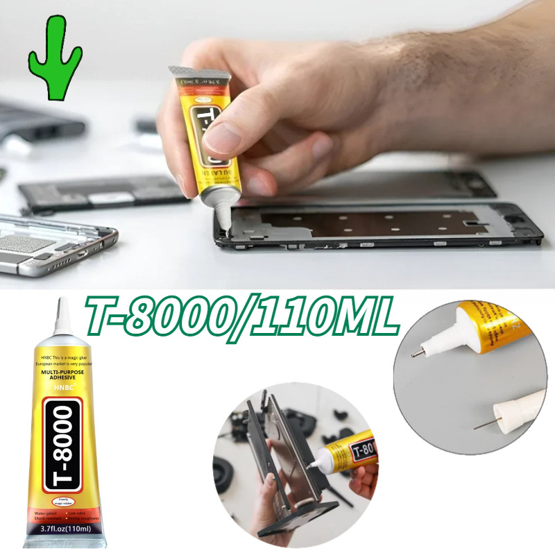

15ml/50ml Lem T8000 Touchscreen Premium Perekat LCD HP Bening Tahan Lama Anti Retak Anti Kuning