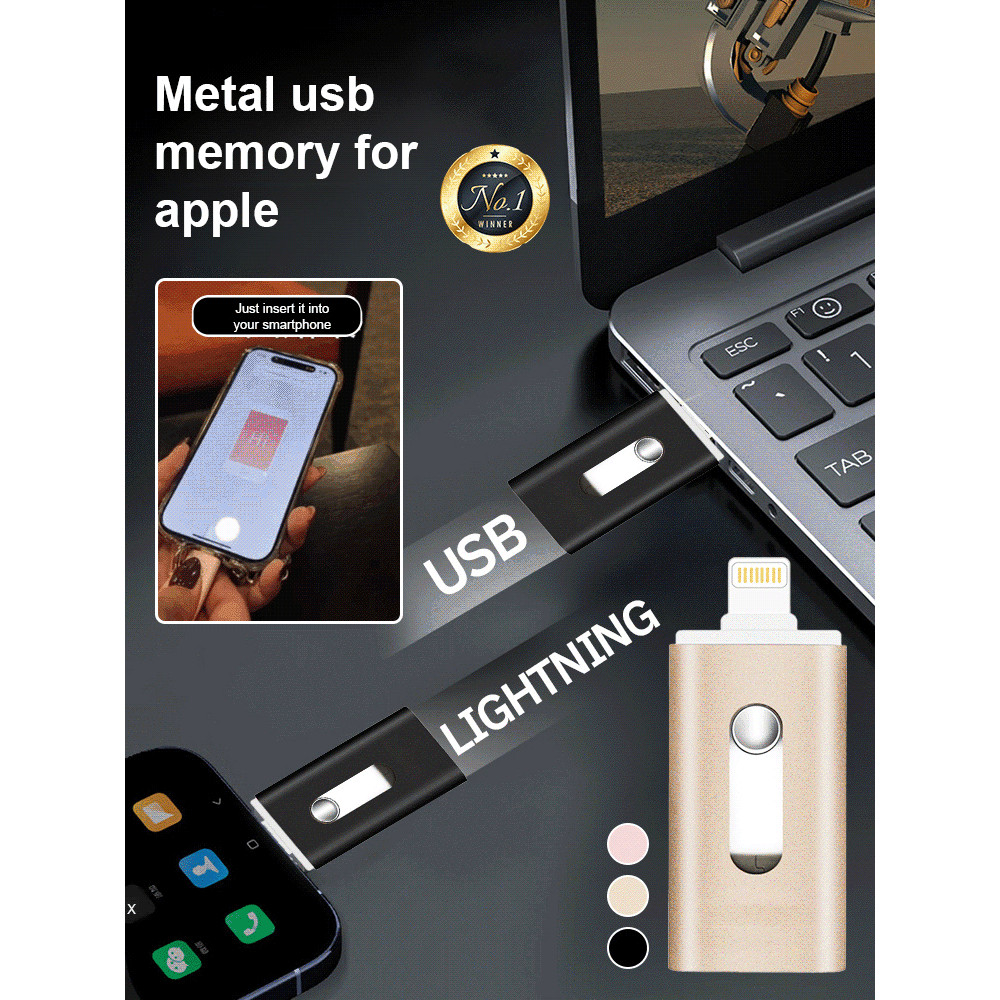 ⚡️COD+GRATIS ONGKIR⚡️【1T】Flashdisk USB Apple 3-in-1/Kapasitas Besar 64g Flashdisk USB/High-speed Lar