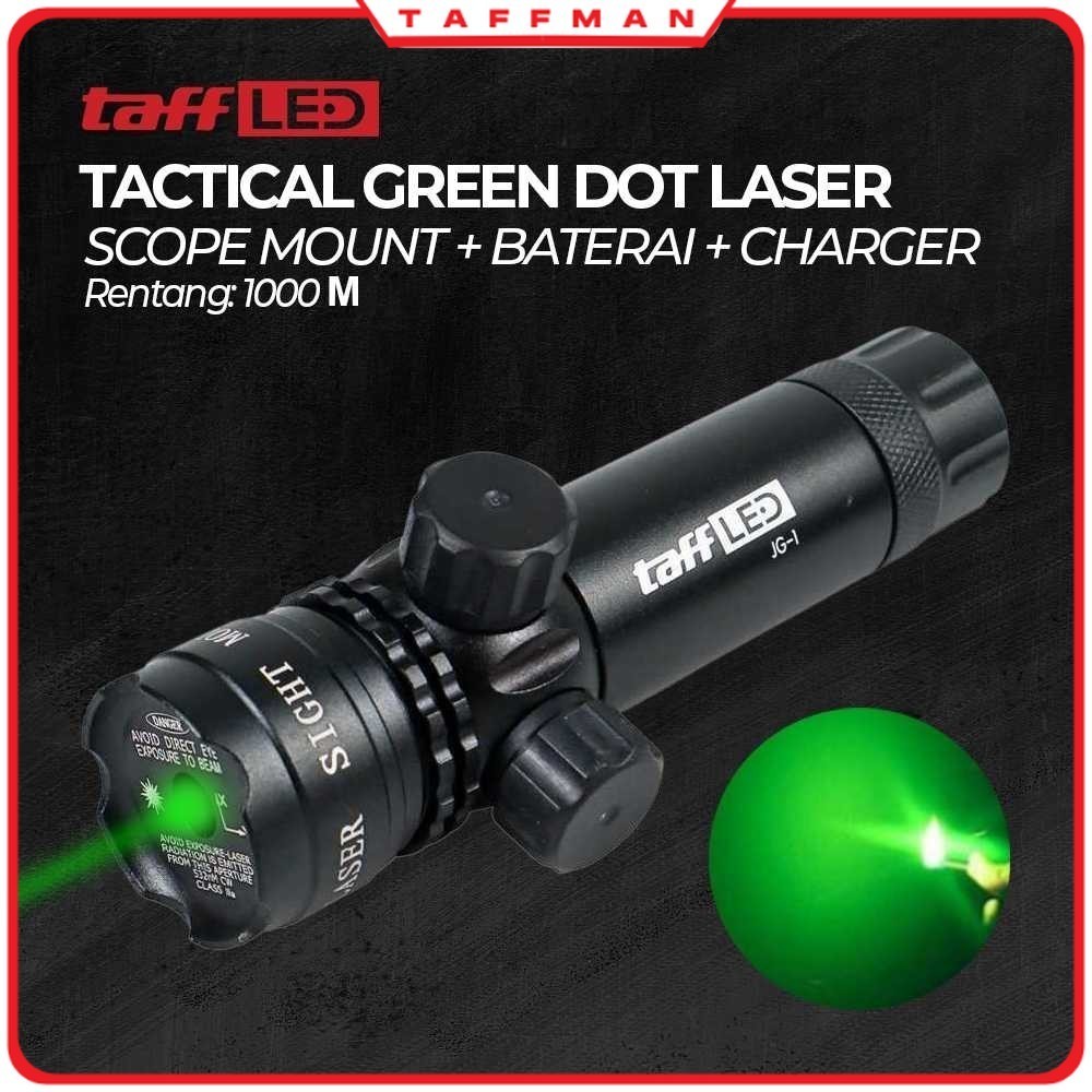 TM - TAFFLED Laser Tactical Green Dot Scope Mount Baterai Charger - JG-1 toko medan amplas