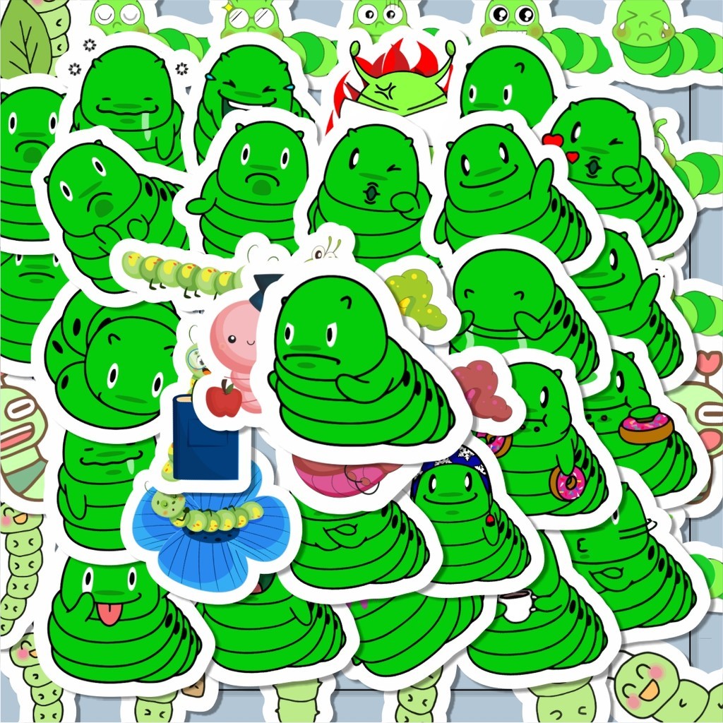 

100PCS Lucu Hewan Ulat Bulu Sticker Stiker Aesthetic Stiker Anti Air Stikers Berperekat Waterproof sticker decal buat Motor Helm Buku Journal Koper Casing HP Laptop Botol Minum Hadiah anak