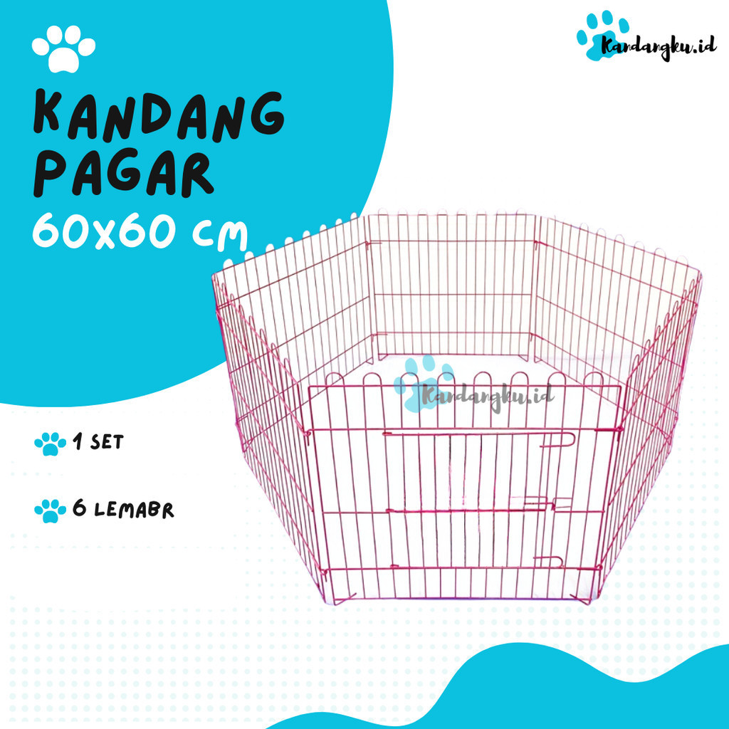 KANDANG PAGAR KUCING ANJING KELINCI BESI LIPAT TEBAL UKURAN 60 X 60 cm - Kandangku.id