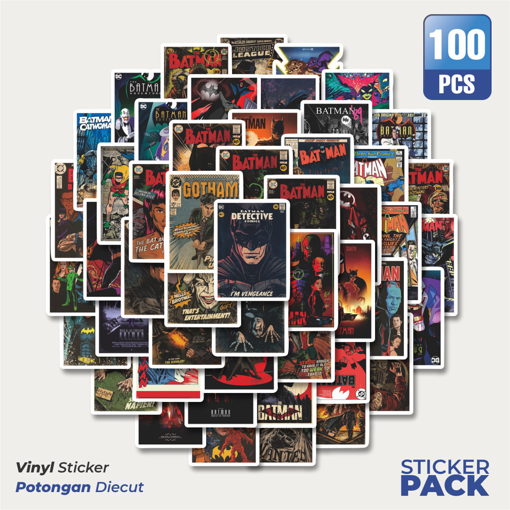 

Stiker Vinyl Stiker Cover Comic Batman Vintage Waterproof Aesthetic- Untuk Laptop, Motor, dan Helm - Paper Stationery Pack