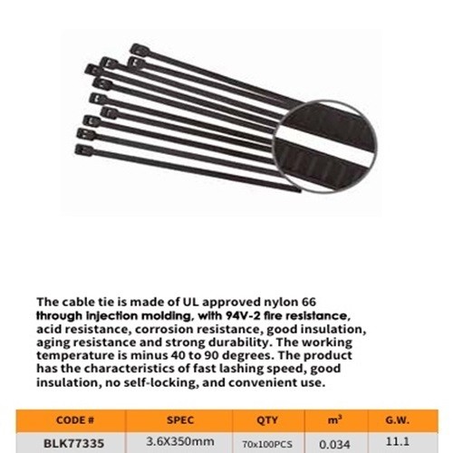 

DINGQI Kabel Tie Nilon Hitam Cable Tie Nylon Black 77335 77450