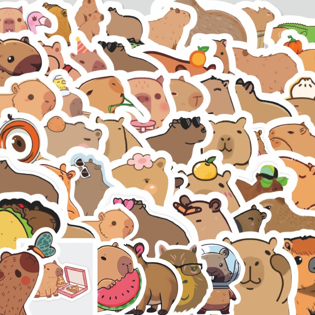 

Stiker Cutting Pack Stiker Hewan Cappybara [Kapibara-Hewan Pengerat] Isi 100Pcs Series Aesthetic Lucu Keren Untuk Koper Bahan Vynil