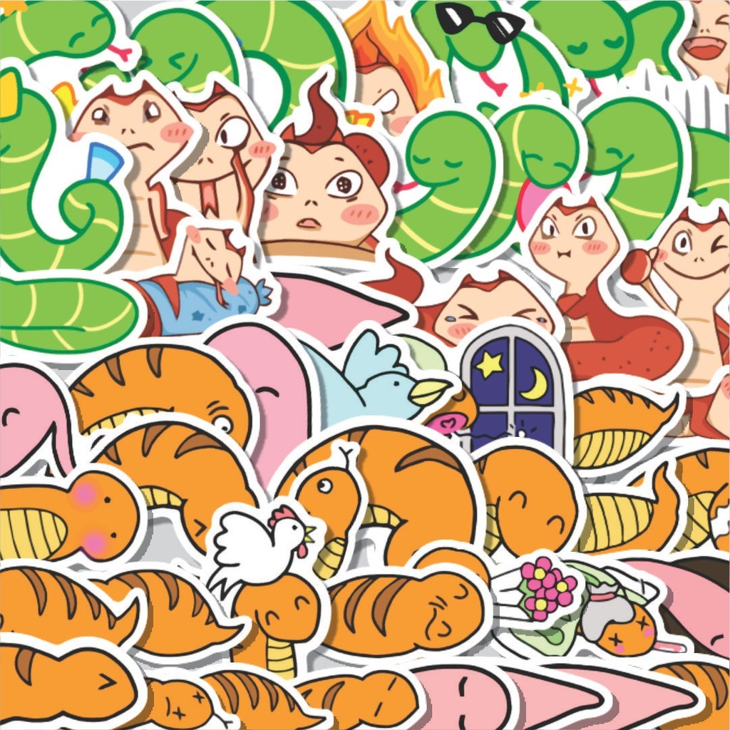 

Stiker Cutting Pack Stiker Hewan Ular Isi 100Pcs Series Aesthetic Lucu Keren Untuk Koper Bahan Vynil