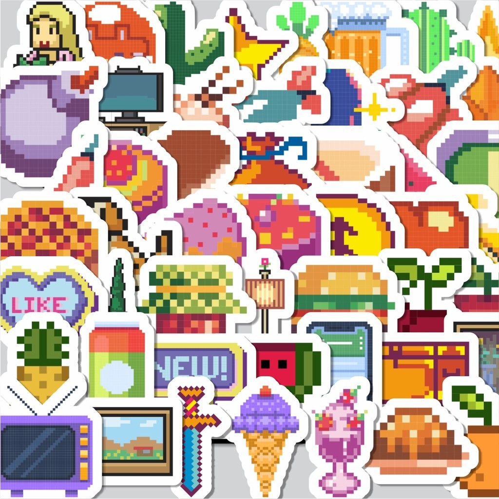 

Stiker Cutting Pack Sticker Kartun Pixel Sticker Isi 100Pcs Series Aesthetic Lucu Keren Untuk Koper Bahan Vynil