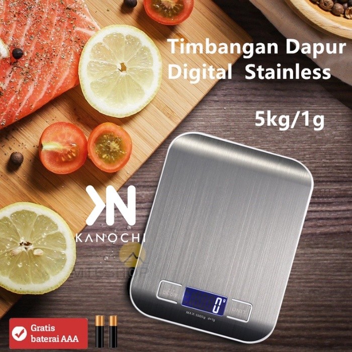 

Timbangan Dapur Kue Digital Stainless 5 Kg 1g