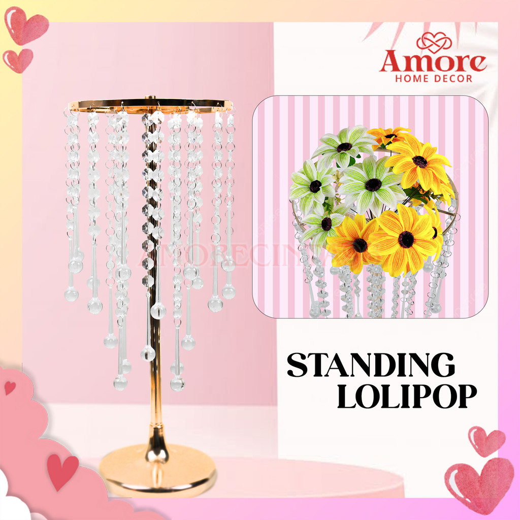 (AMORA) VAS BUNGA STANDING LOLIPOP | DEKORASI PELAMINAN | DECOR WEDDING SURABAYA | HIASAN MEJA MEWAH