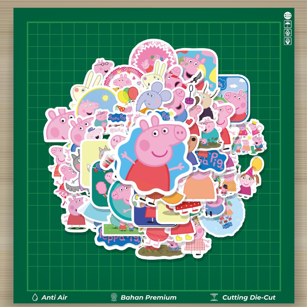 

HOT 50 PCS STIKER Sticker Kartun Peppa Pig Sticker Stiker Fashion Cars Decal Dingin Kartu Album Custom Vinyl Anti Air- Sticker Aesthetic Buku Journal Koper Casing HP Tablet Laptop Helm Motor Botol Minum