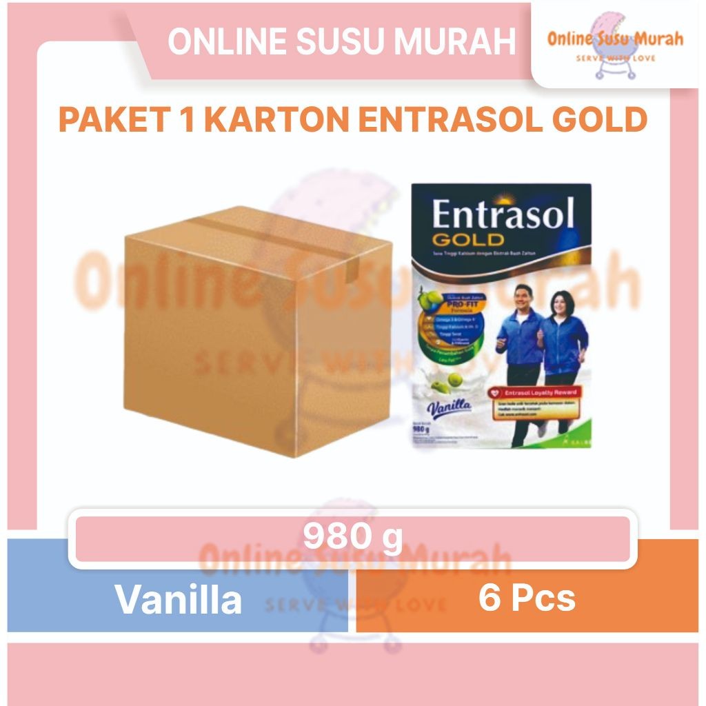 

New Entrasol Gold Paket 1 Karton / 6 Kotak Vanila 980 Gr SSKDPremium