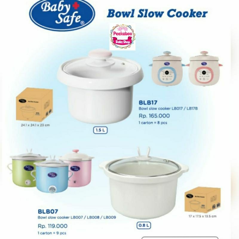 NEW BABY SAFE Bowl Slow Cooker/ Mangkuk Keramik+Tutup BLB07 (0,8ltr) /BLB017 (1,5ltr) PREMIUM