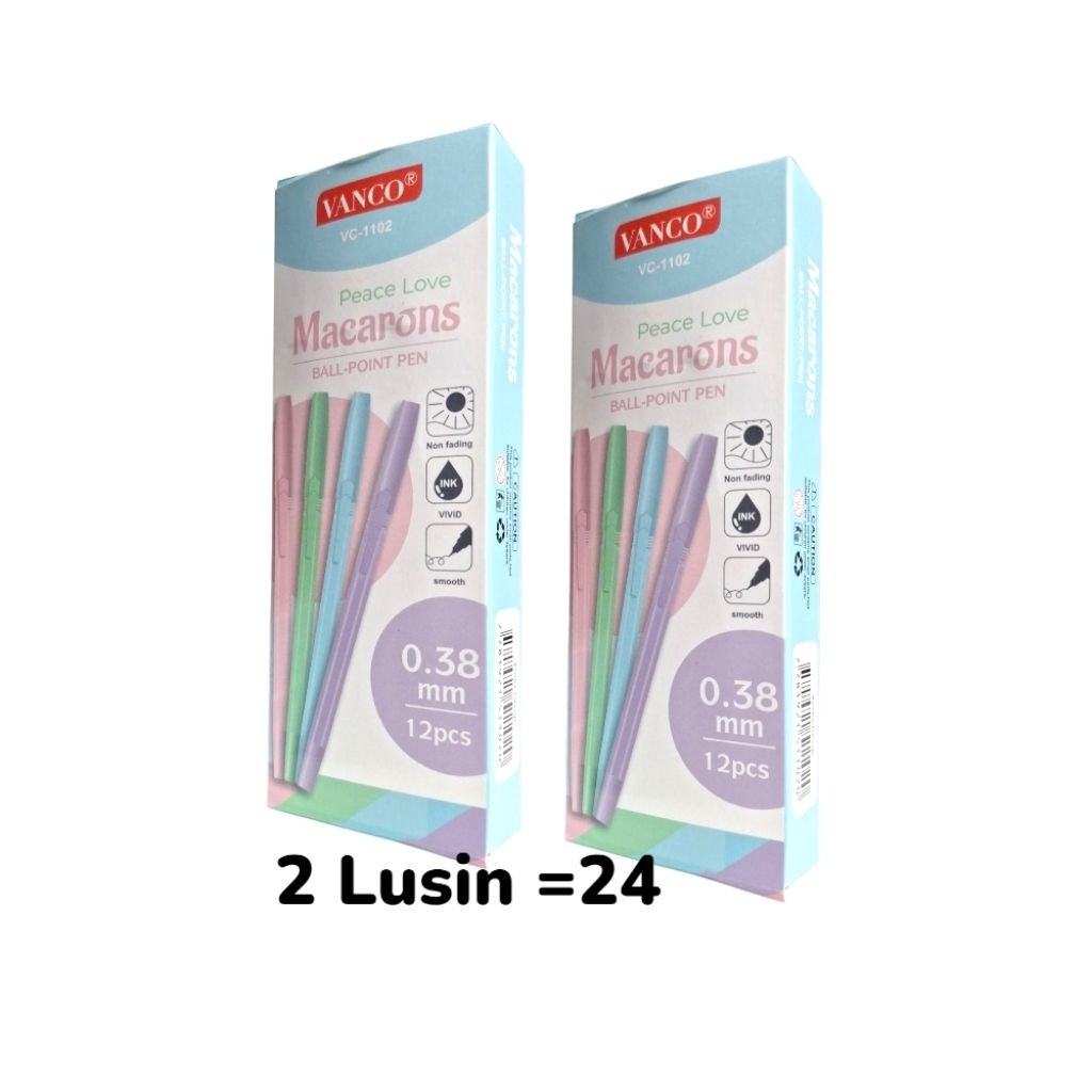 

PAKET Usaha 2 Lusin Pulpen Vanco MACARONS/Pena/Ballpen/Bolpoint/Pulpen Murah isi 12