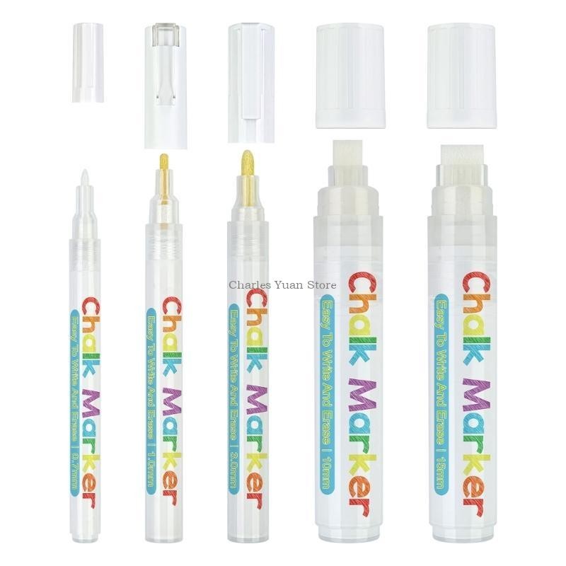 

5 Pcs Liquid Chalkboard Markers White Liquid Chalk Markers for School Office