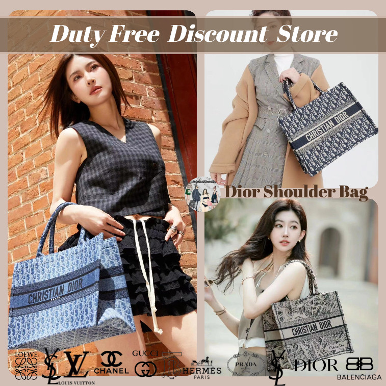 BUKU DIOR TOTE Tas Versi Sedang • Tas Tote Klasik Tas Belanja Gaya Modern Kode Produk: M1296Z