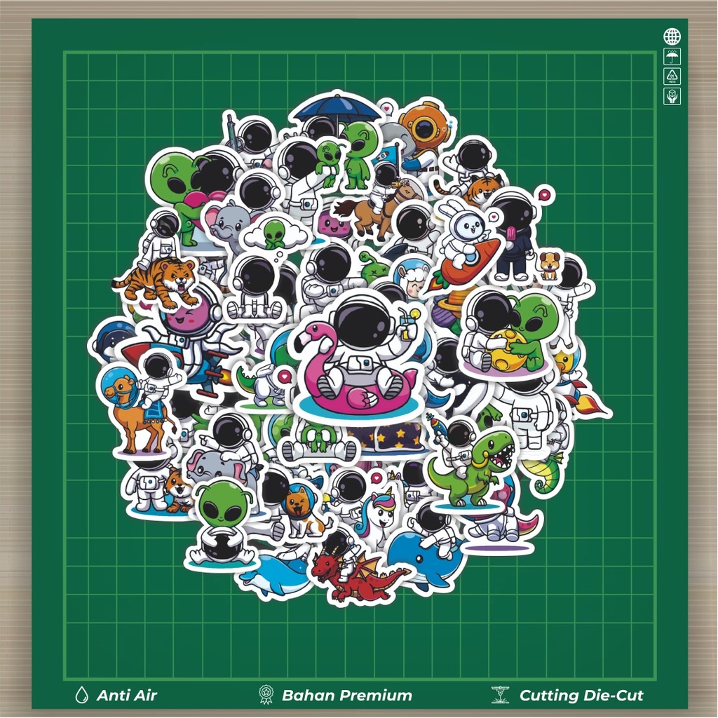 

HOT 50 PCS STIKER Stiker Astronot V6 Stiker Fashion Cars Decal Dingin Kartu Album Custom Vinyl Anti Air- Sticker Aesthetic Buku Journal Koper Casing HP Tablet Laptop Helm Motor Botol Minum