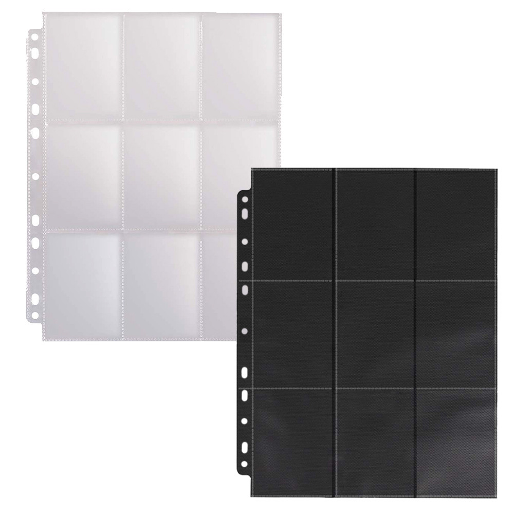 

A4 10 Sheets/pack 11 Holes Black Trading Card Photocard Game Card Holder Protector Scrapbook Photo Album 9 Pockets Sleeves File