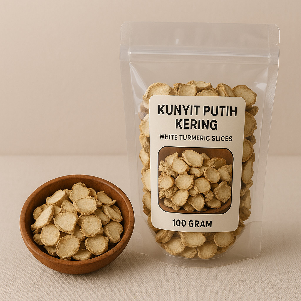 

Kunyit Putih 100 Gram – Rempah Alami Serbaguna – White Turmeric Powder – Bahan Minuman Tradisional kunyit putih kering, white turmeric slices, rempah tradisional, bahan jamu, rempah alami, kunyit iris, jamu kunyit putih, rempah dapur