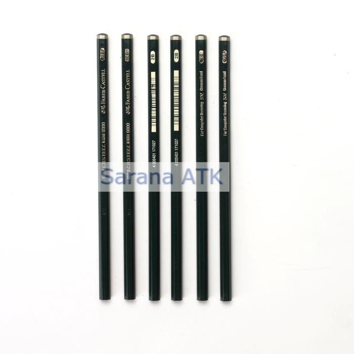 

FABER CASTELL PENCIL 9000 2B / Pensil Komputer 2B - Lusin - TRi Graphite
