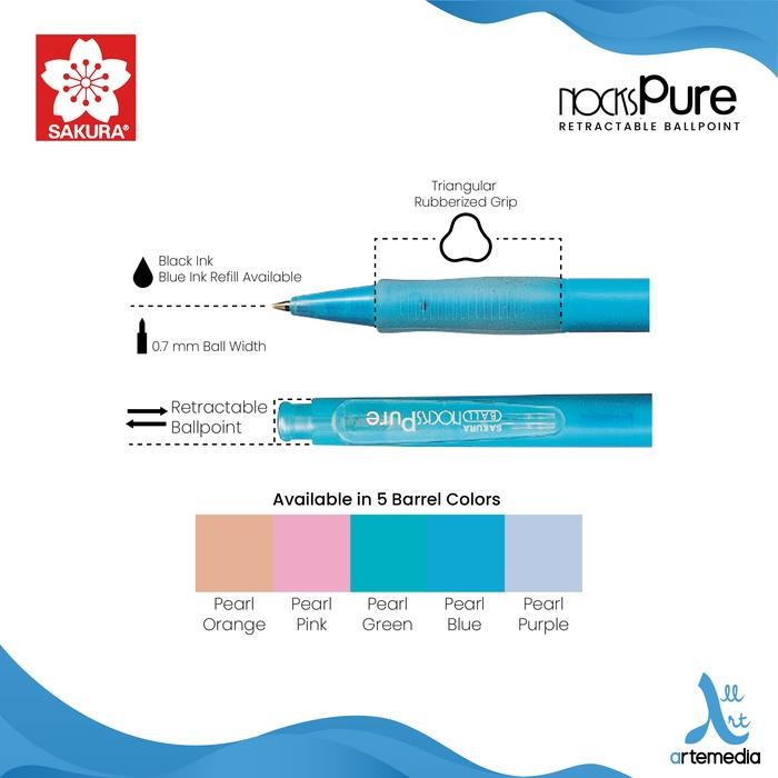 

Pulpen Sakura Nocks Retractable Ballpoint Bolpen - PURPLE