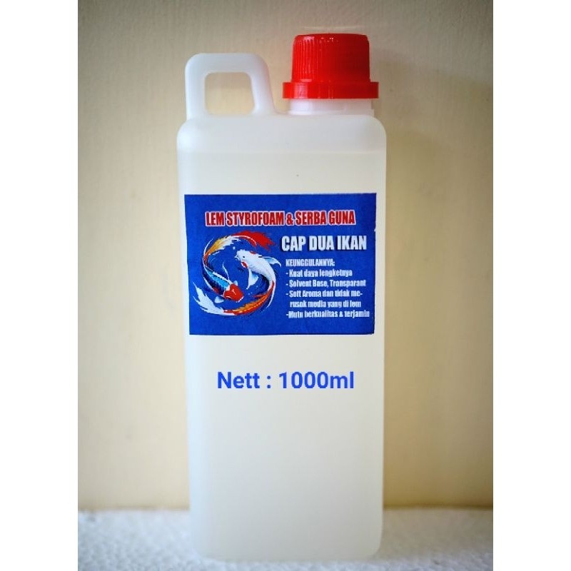 

Lem Styrofoam dan Serbaguna 1000ml (1lt) Cap Dua Ikan by BASCO
