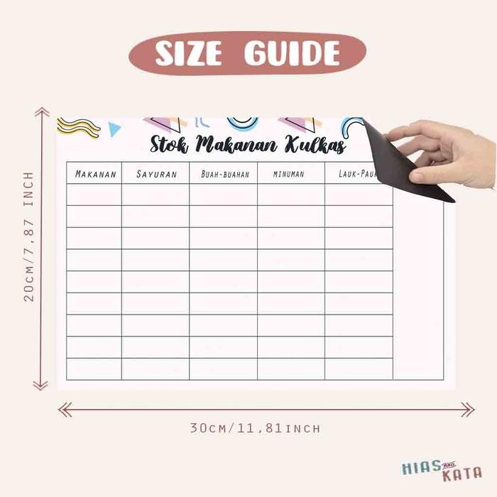 

Magnetic Planner makanan Storage Kulkas Kotak Penyimpanan Catatan - grid
