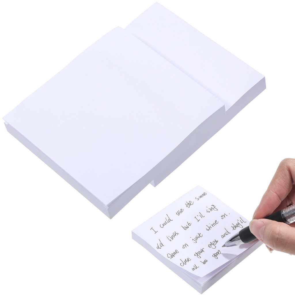 

3pcs Sticky Notes Office Supplies White Paper Note Pads For Desktop Students Business Settings