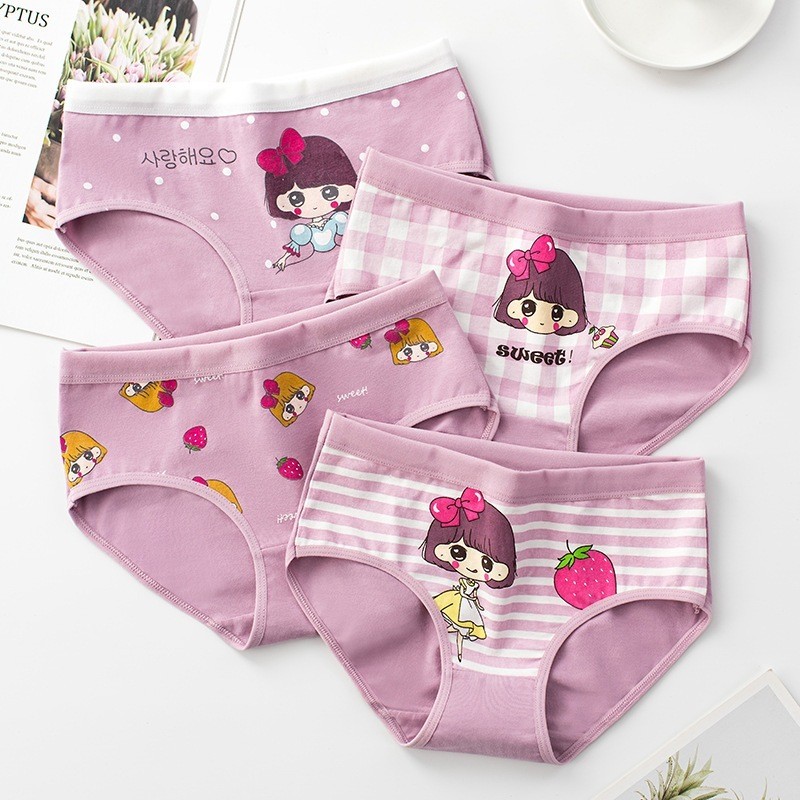 CD1897 Celana Dalam Segitiga Anak Perempuan CD Katun Motif Kartun Girl Ungu Purple Lucu