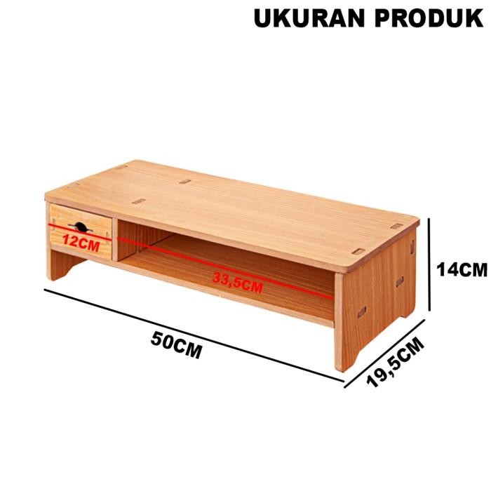 

Meja Stand Alat Tatakan Monitor Komputer Rak Laci Penyimpanan Peralatan Desktop Table Organizer Kayu MDF LC0 - KAYU AMBER