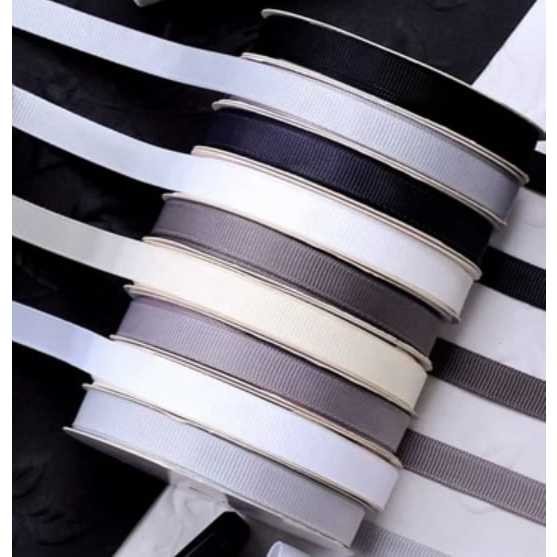 

1 Roll (90M/ 100 yard) - Pita Grosgrain Polos Import Black / White
