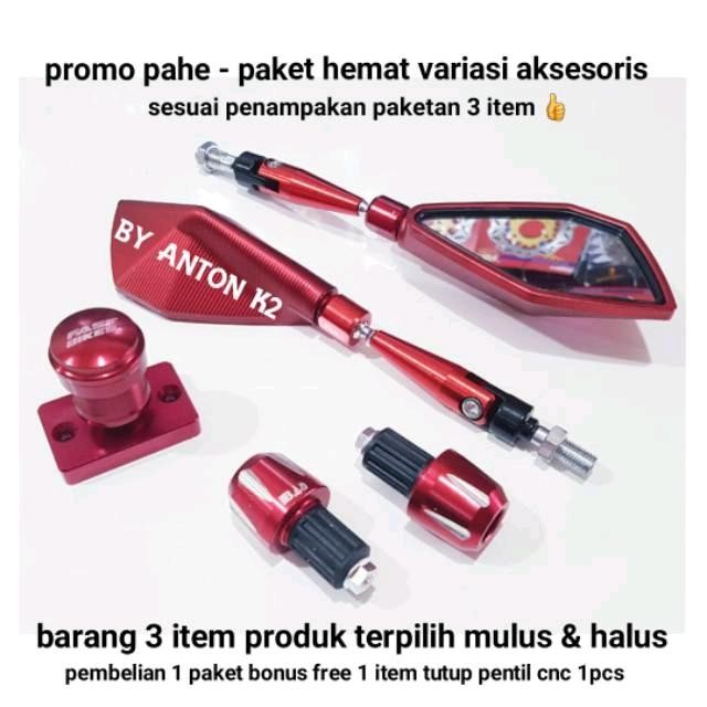 AKSESORIS PAKETAN 3 ITEM VARIASI MOTOR VERZA/CB 150/CB 150 R/TIGER DLL - Merah