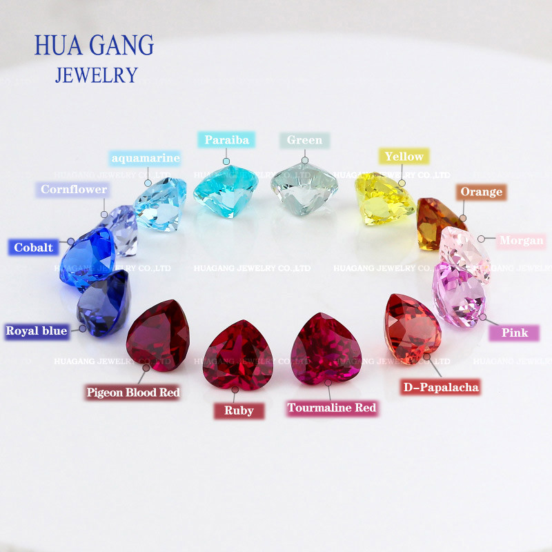 heart-shaped Cultivate gemstones Sapphire Laboratory grown gemstones by Czochralski Loose Gemstones 