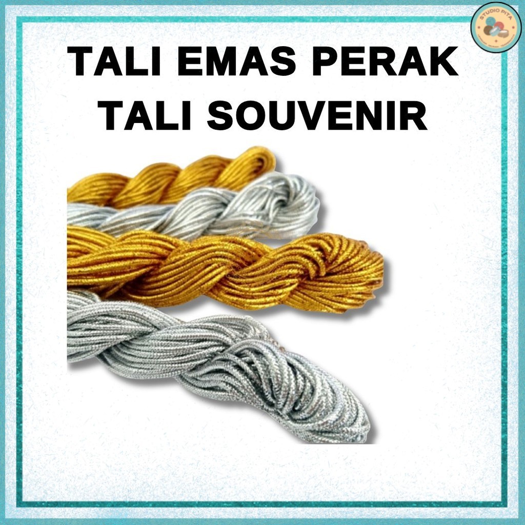 Tali Souvenir Emas Perak / Benang Emas Souvenir / Tali Emas