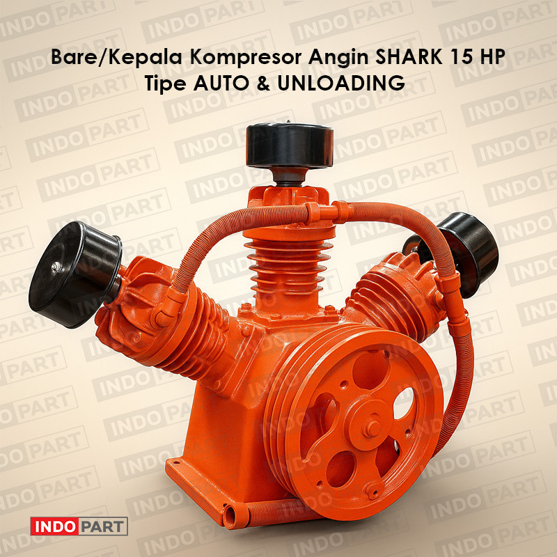SHARK Kepala Kompresor Angin 15HP Auto & Unloading | Low & Medium Pressure | Cocok Sumur Bor ORIGINA