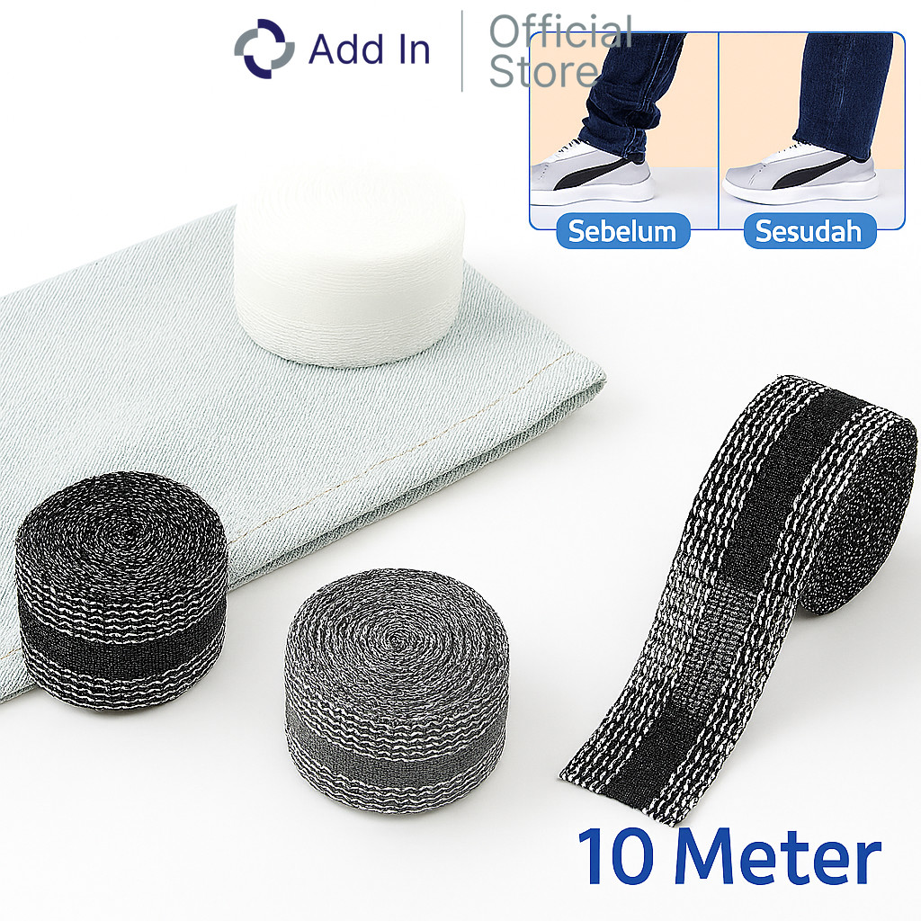 Add In - Paket Pemendek Celana Tanpa Jahit 5M Dan 10M Lem Setrika Kain Perekat Jeans Perlengkapan Ja