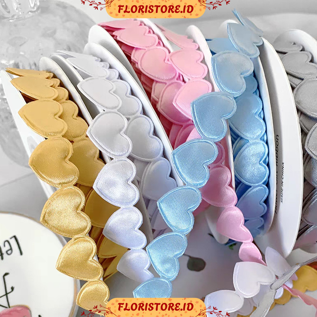 

HEART SHAPE RIBBON 2,5CM / PITA KAIN / PITA KADO / FLORIST SUPPLY