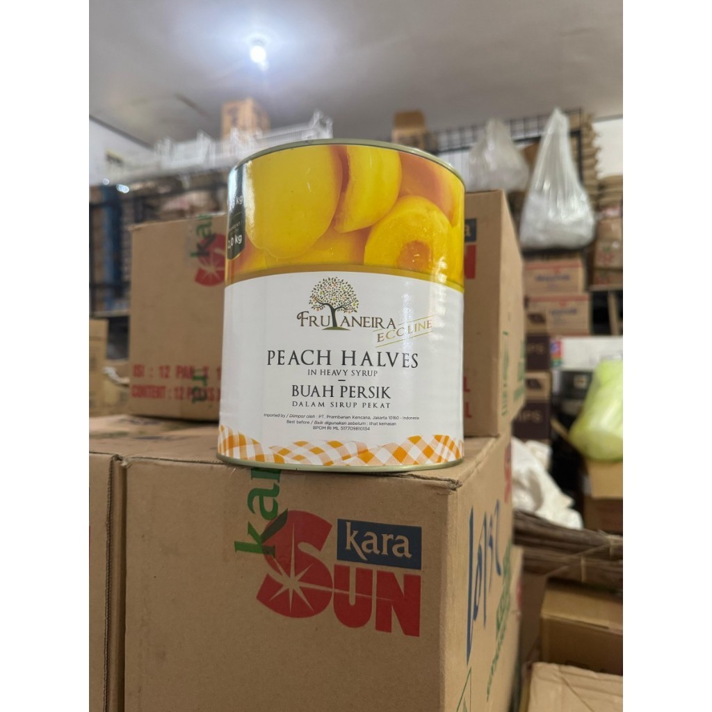 

Peach Halves Frutaneira / Buah Kaleng Peach Frutaneira - 3 Kg