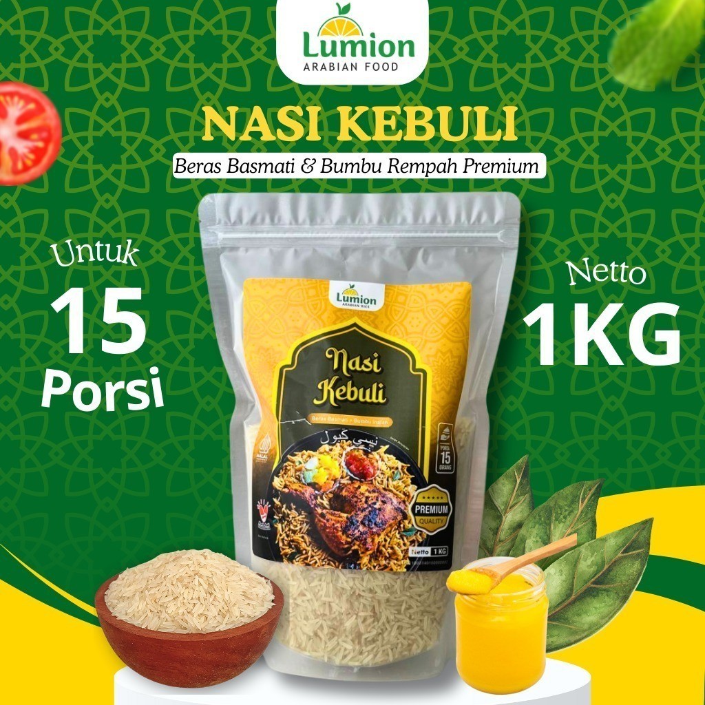 

Lumion Arabian Rice Nasi 1kg Basmati Kebuli Beras Bumbu Instan Mandhi Kemasan Briyani Kabsah Paket Biryani Premium Komplit Diabet Beras Mati Brasmati Arab Panjang