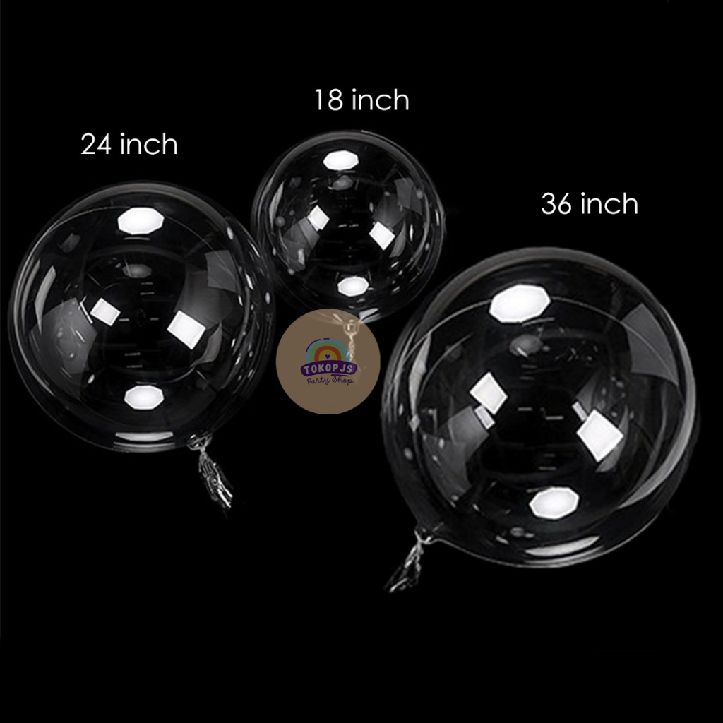Balon PVC Transparan BOBO Tebal Jumbo 18 24 36 inch