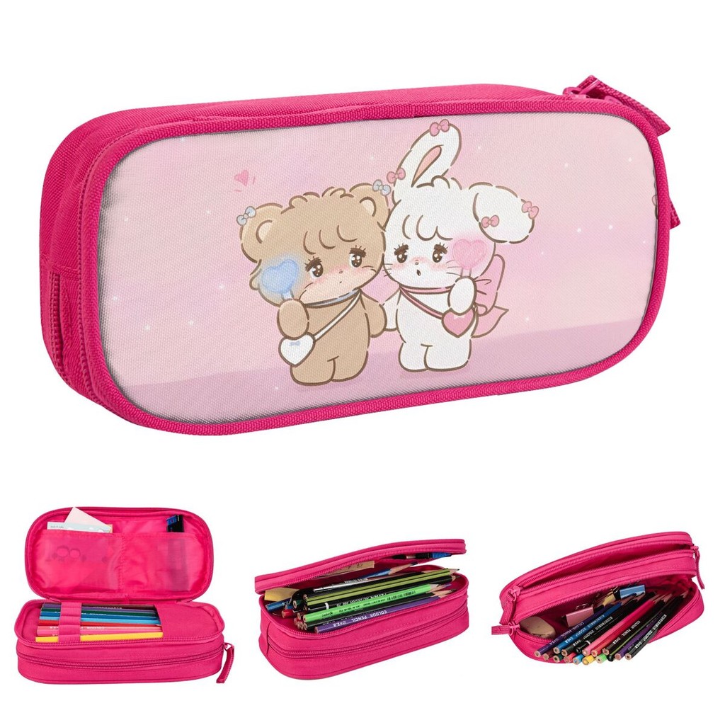

Mikkos LATTE Cammy Pencil Cases Cute Pen Holder Bags for Student Large Storage School Supplies Zipper Pencil Pouch