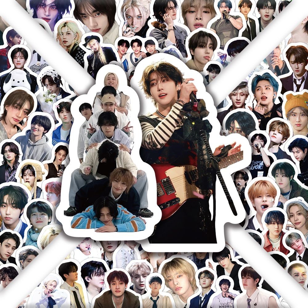 

100pcs Kpop Korean Boy Group Fashion Stickers New Kpop Idols Stray Support Luggage Accessories Desktop Waterproof Stickers Gift