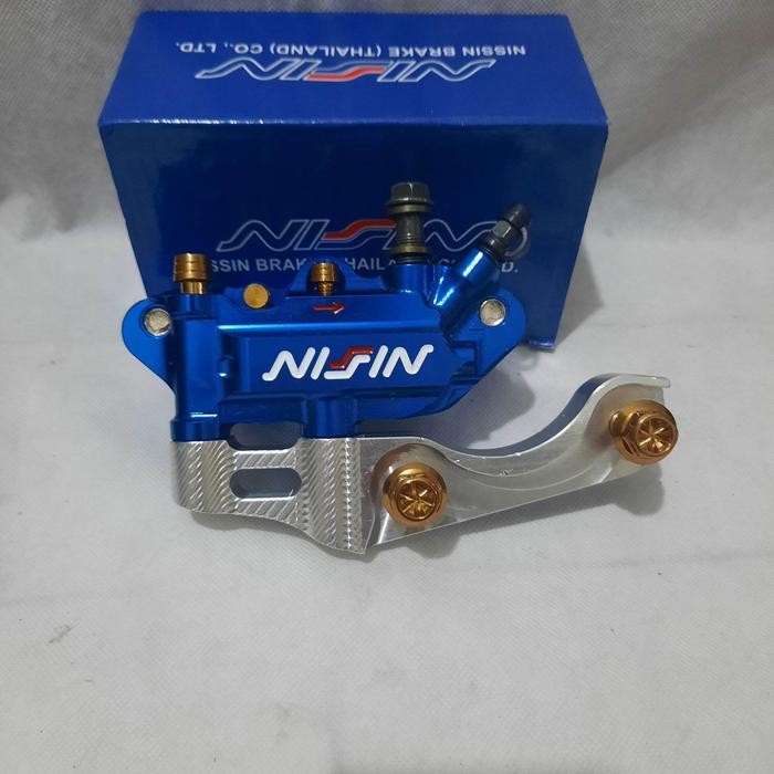 Kaliper Nissin Monoblok 4Piston 4P + Breket + Baut Probolt Gold Pnp Rx-King /Nuovo /Vixion /Vega R /