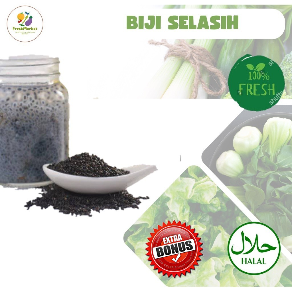 

Biji Selasih Mentah Basil Seed Perbungkus 50 Gram Sayurinstant