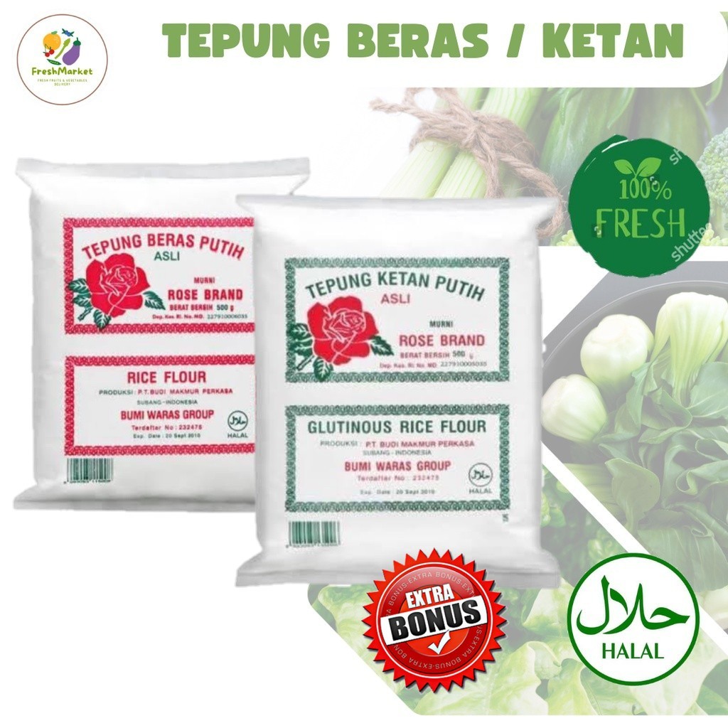 

Tepung Beras / Ketan Rose Brand 500 Gram Sayurinstant