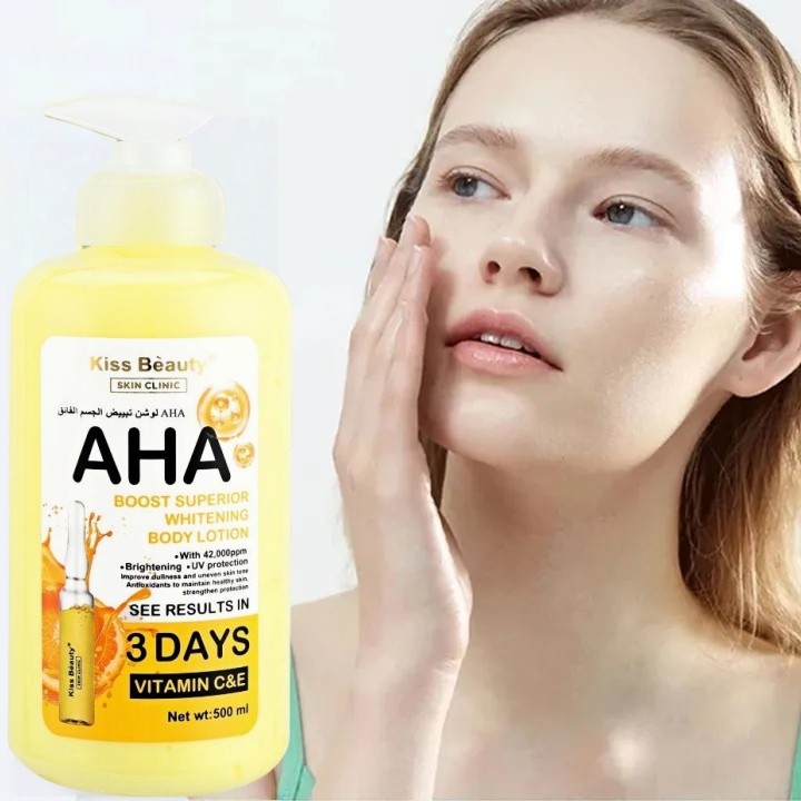 500ml Kiss Beauty Body Lotion to Brightening & Whitening & Moisturising | Hand Body Lotion Pencerah 