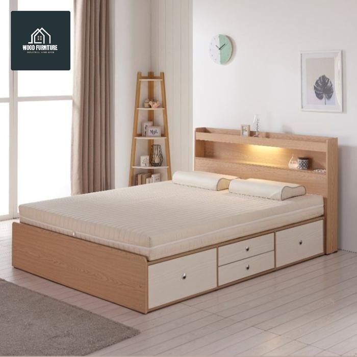 dipan laci minimalis dipan laci 160x200 dipan kayu solid - 200x200