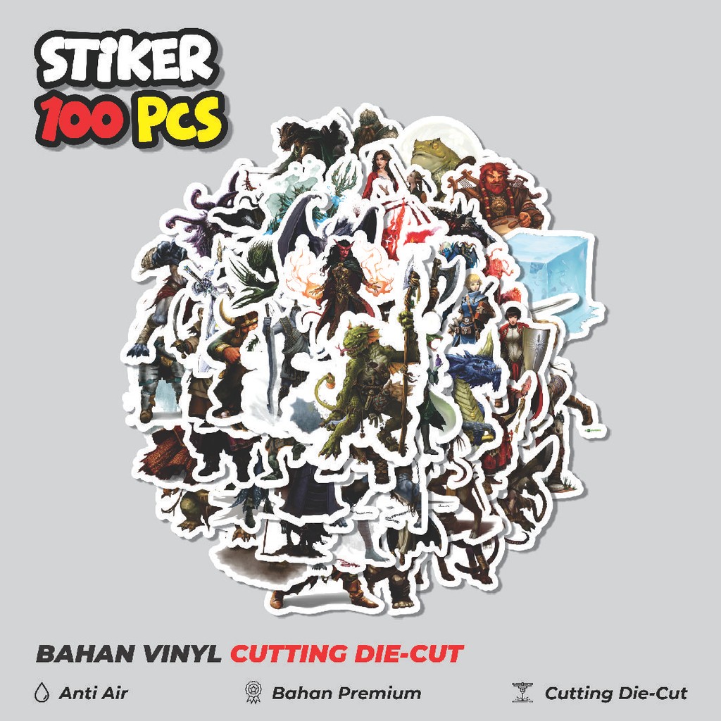 

Terbaru! 50 pcs Stiker Dungeon And Dragons Series 4 Dekorasi Lucu Kreatif untuk Notebook, Skateboard, HP