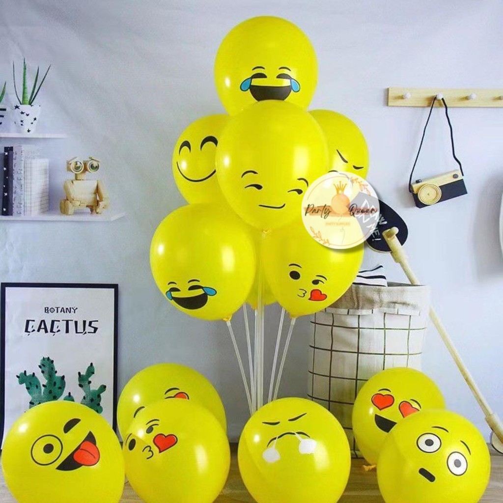 Balon Latex Emoticon / Balon Emoji / Balon Karet Karakter Emoji Ecer
