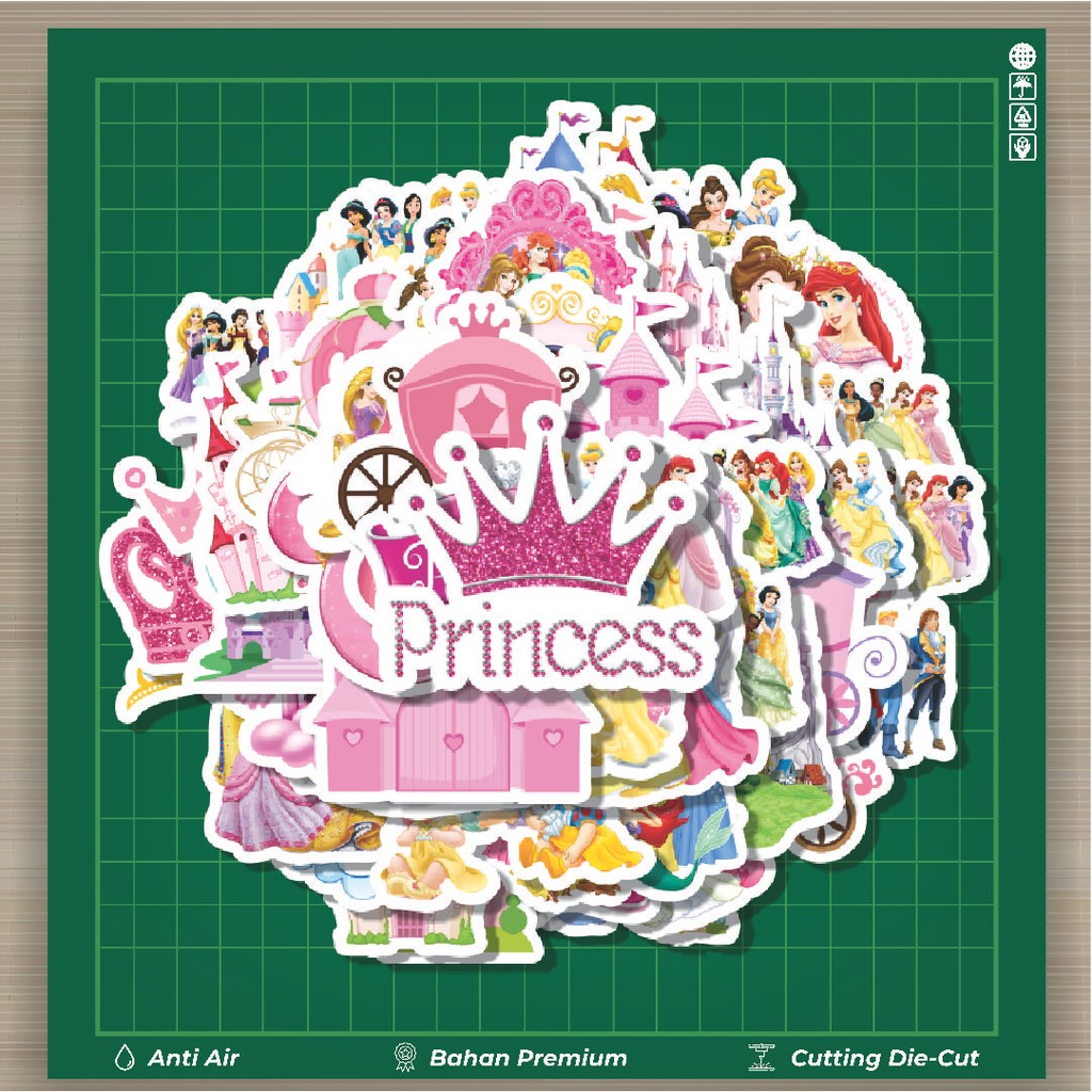 

HOT 50 PCS STIKER Disney Princess Series 3 Fashion Cars Decal Dingin Kartu Album Custom Vinyl Anti Air- Sticker Aesthetic Buku Journal Koper Casing HP Tablet Laptop Helm Motor Botol Minum