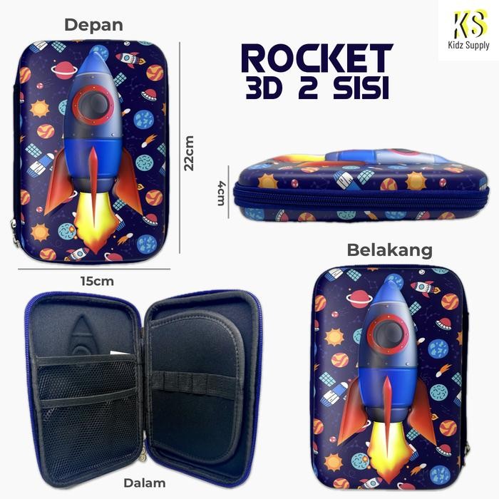 

Tempat Kotak pensil hardcase smgle anak laki karakter timbul 3D - Rocket 3D2sisi