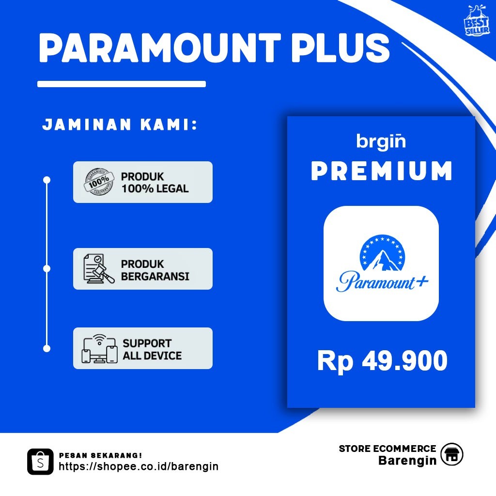 Akun Paramount Plus Premium 1 Tahun Garansi Full